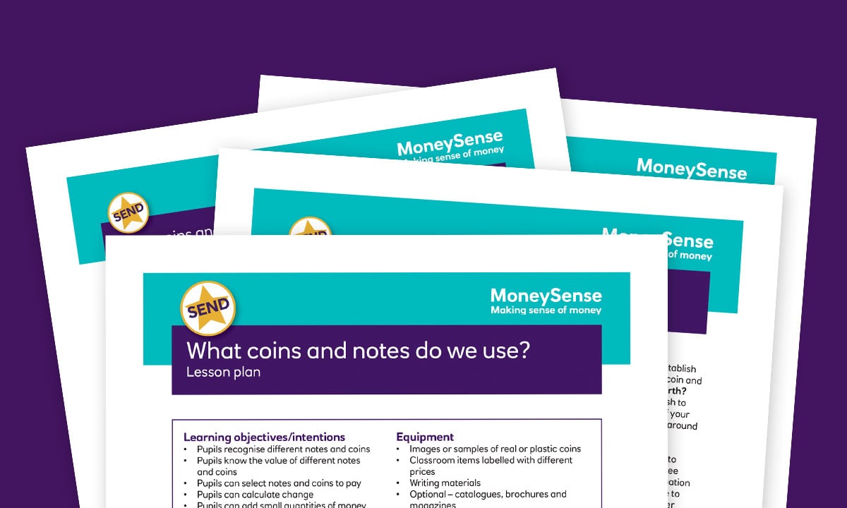 Lesson plan for What coins and notes do we use?